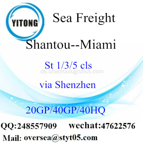 Shantou Port Seefracht Versand nach Miami